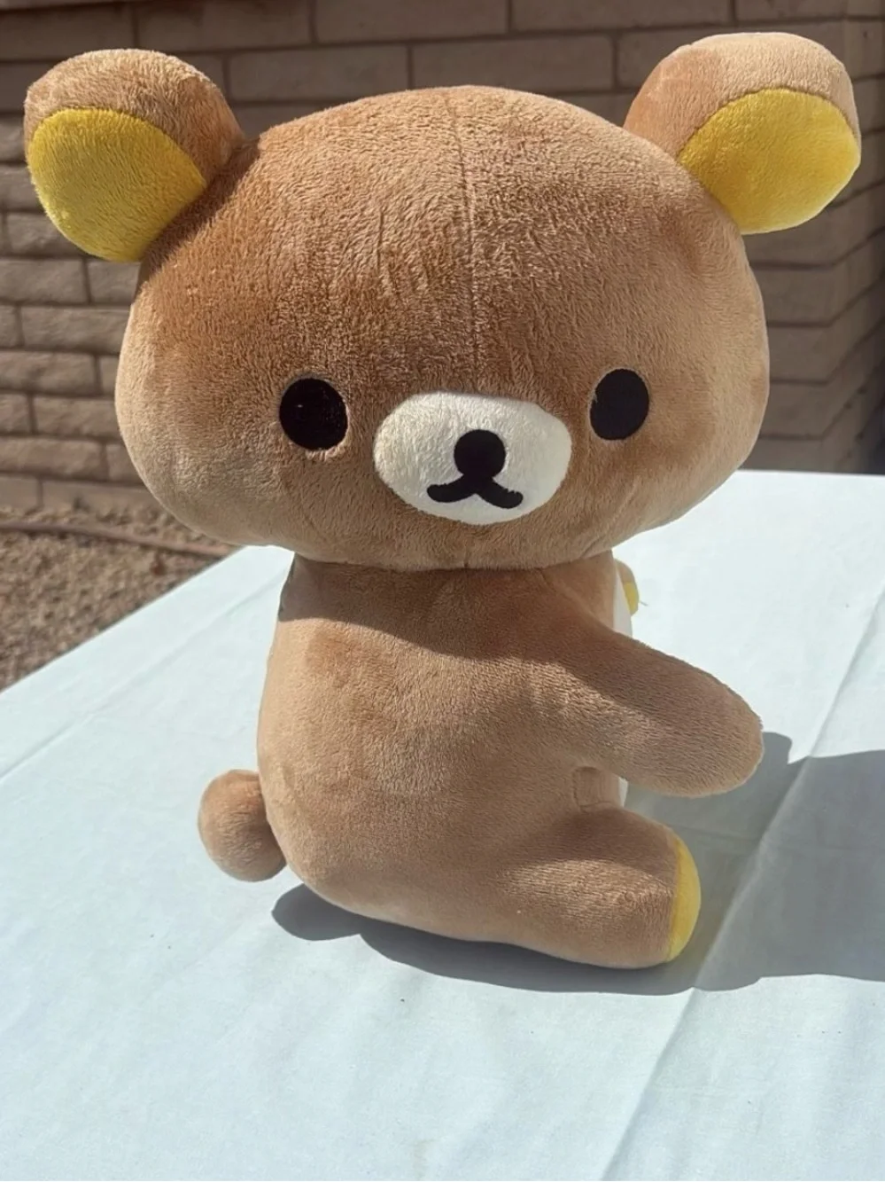 San - X Rilakkuma Plush Brown and Yellow Bear Stuffed Toy - Soft Kids Plush